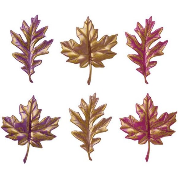 DecoPac Autumn Leaves Layon Cake Pie Leaf  Decoration Fall Thanksgiving 12 Count - Picture 2 of 6